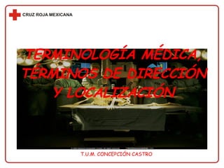 TERMINOLOGÍA MÉDICA, TÉRMINOS DE DIRECCIÓN Y LOCALIZACIÓN T.U.M. CONCEPCIÓN CASTRO 