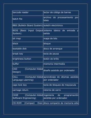 Terminología técnica informática | PDF