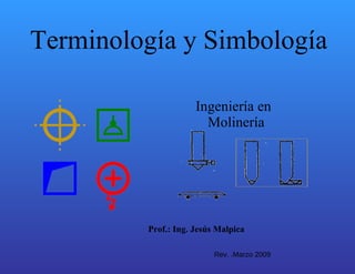 Terminología y Simbología  Ingeniería en  Molinería  Prof.: Ing. Jesús Malpica  Rev. .Marzo 2009 