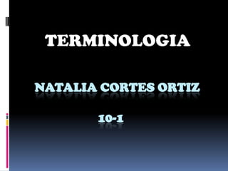 NATALIA CORTES ORTIZ
10-1
TERMINOLOGIA
 