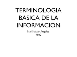 TERMINOLOGIA
BASICA DE LA
INFORMACION
Saul Salazar Angeles
4030
 