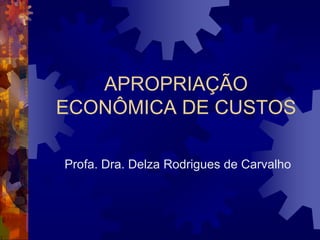 APROPRIAÇÃO
ECONÔMICA DE CUSTOS

Profa. Dra. Delza Rodrigues de Carvalho
 