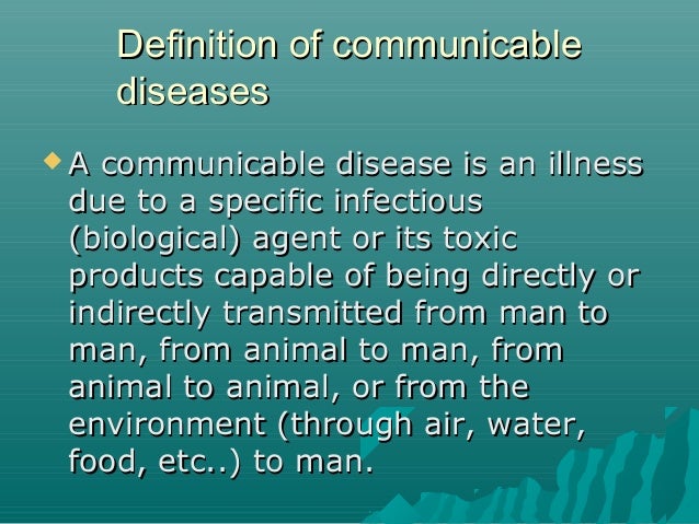 Terminologies communicable diseases