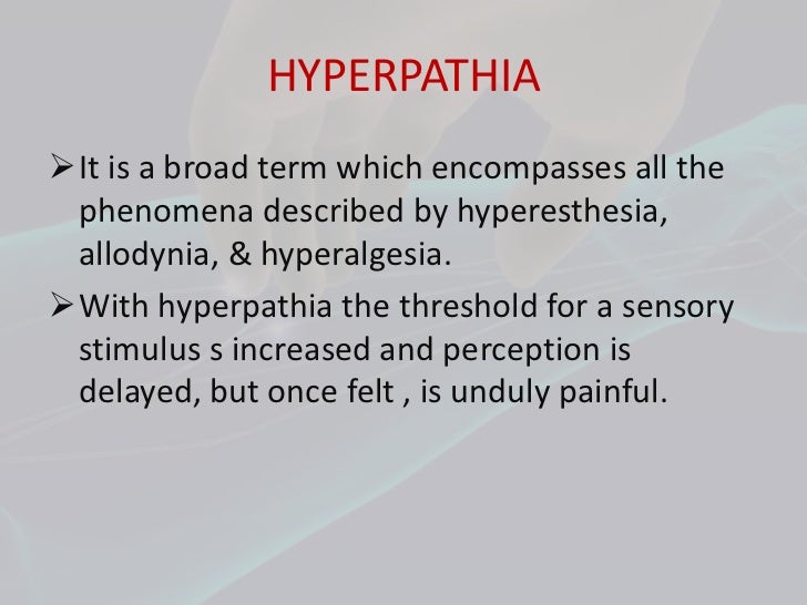 Terminologies in sensory symptoms