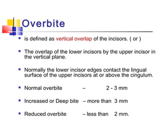 Overbite Distance Terminology in Orthodontics | PPT
