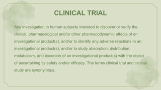TERMINOLOGY PPT few defination of clinical research terminologys | PPTX