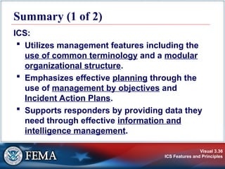 Ics Common Language ICS Features and Principles Fema org 2017 | PPT
