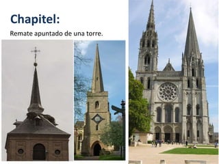 Chapitel:
Remate apuntado de una torre.
 