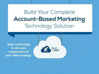 Build Your Complete
Account-Based MarketingAccount-Based Marketing
Technology Solution
Align technology  
to the core
components of
your ABM strategy.
 
