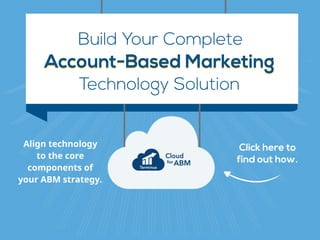 Build Your Complete
Account-Based MarketingAccount-Based Marketing
Technology Solution
Align technology  
to the core
components of
your ABM strategy.
Click here to 
find out how.
 