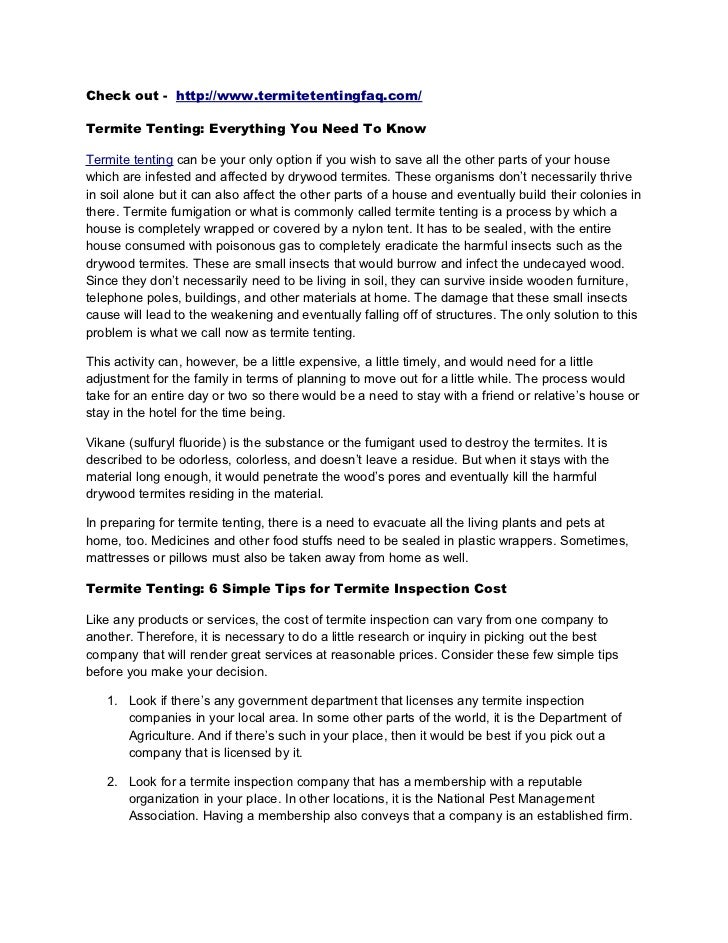 tenting termite slideshare