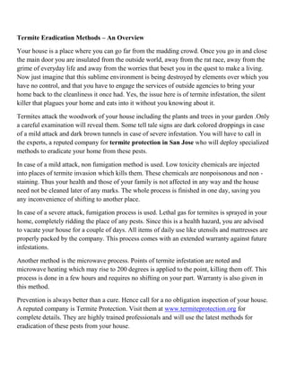 Termite eradication methods – an overview | PDF