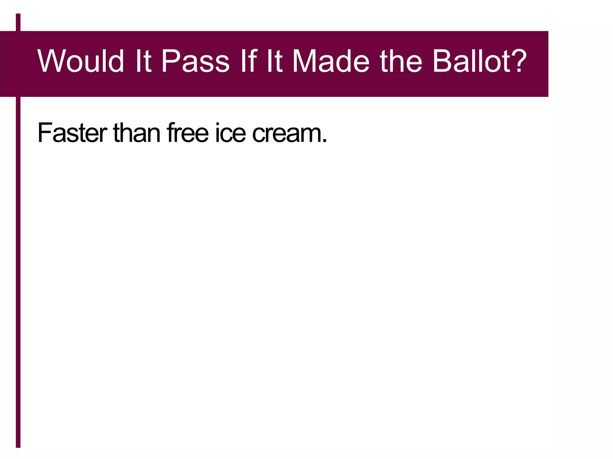 Would It Pass If It Made the Ballot?
Faster than free ice cream.
 