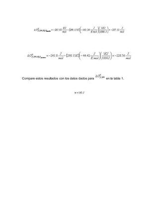 Compare estos resultados con los datos dados para en la tabla 1.
 