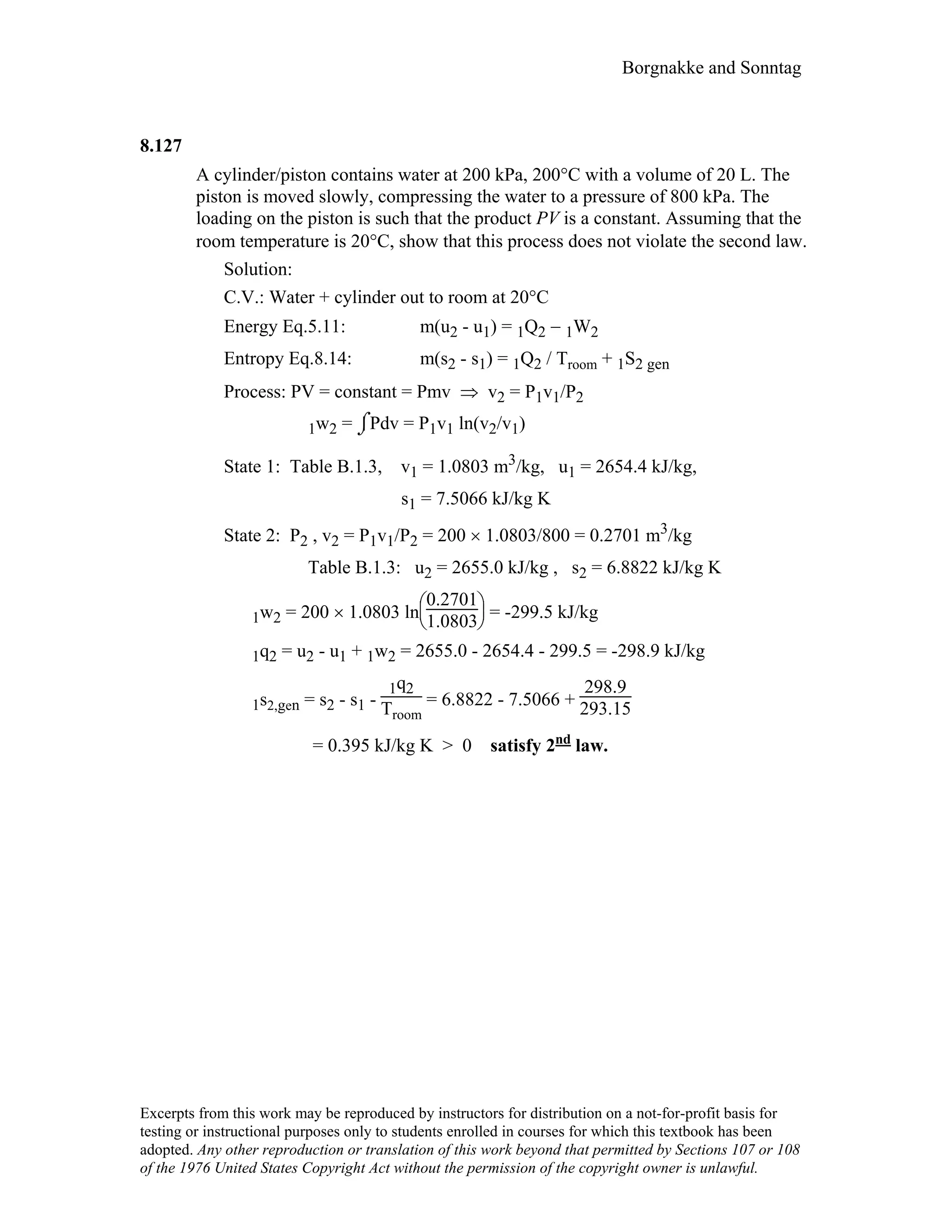 Thermodynamic solutions