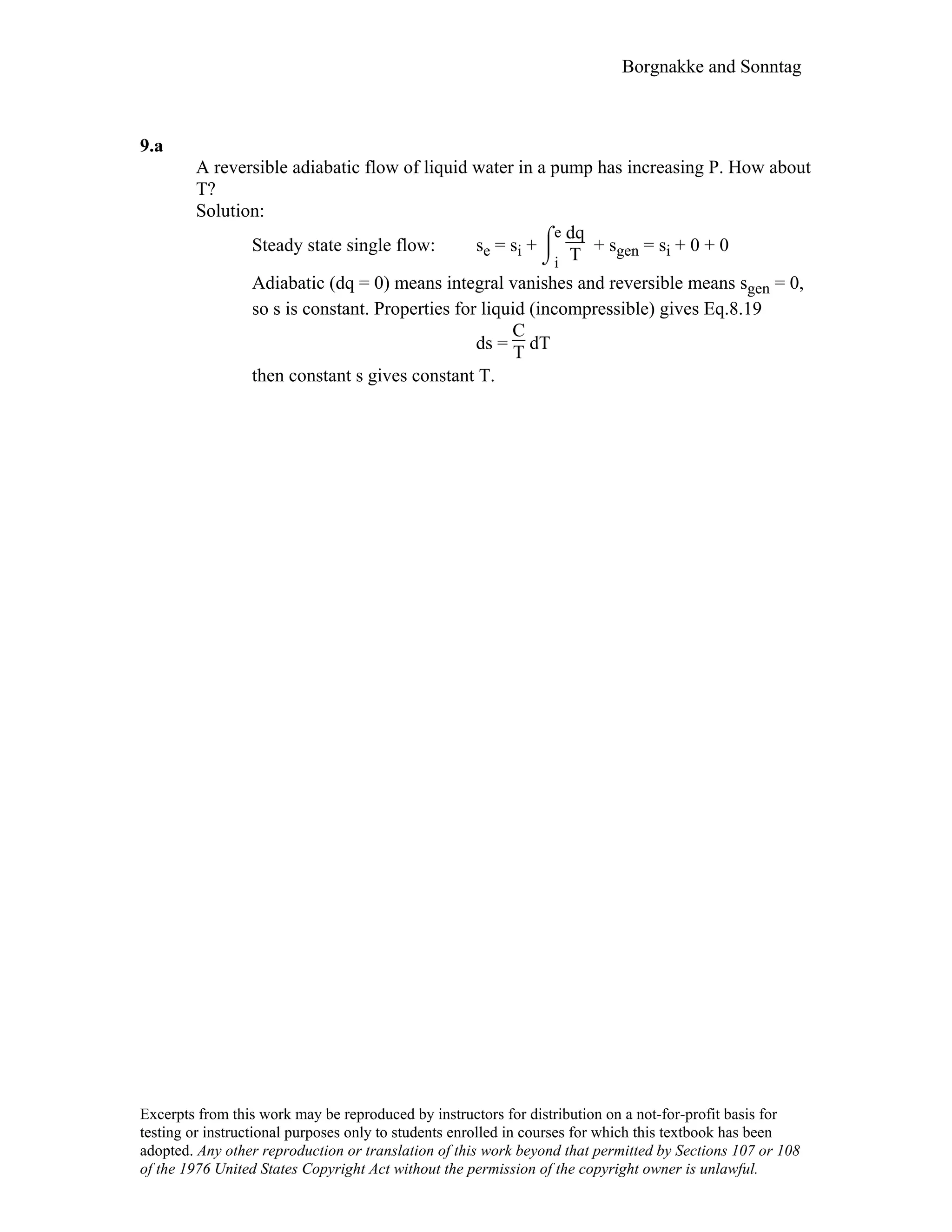 Thermodynamic solutions