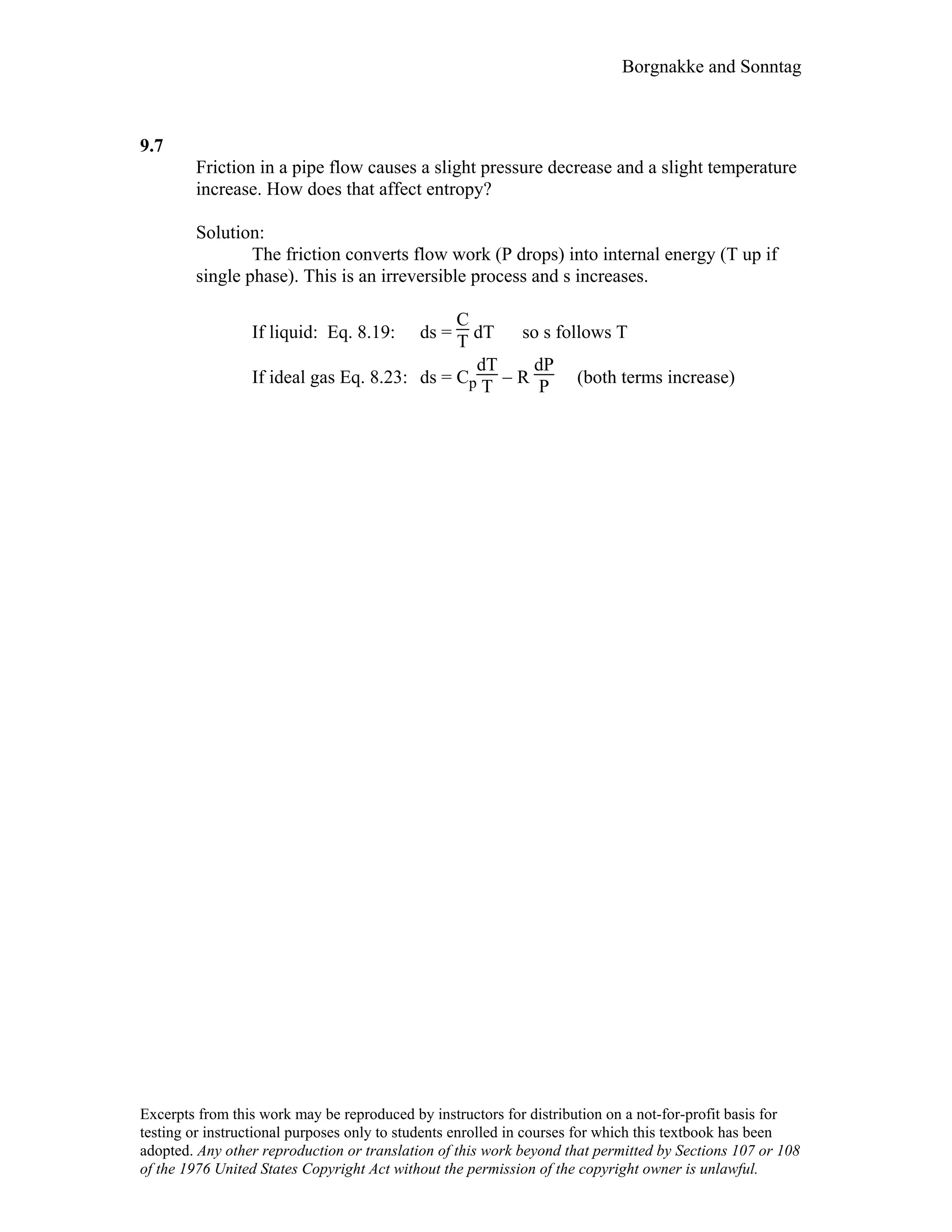 Thermodynamic solutions