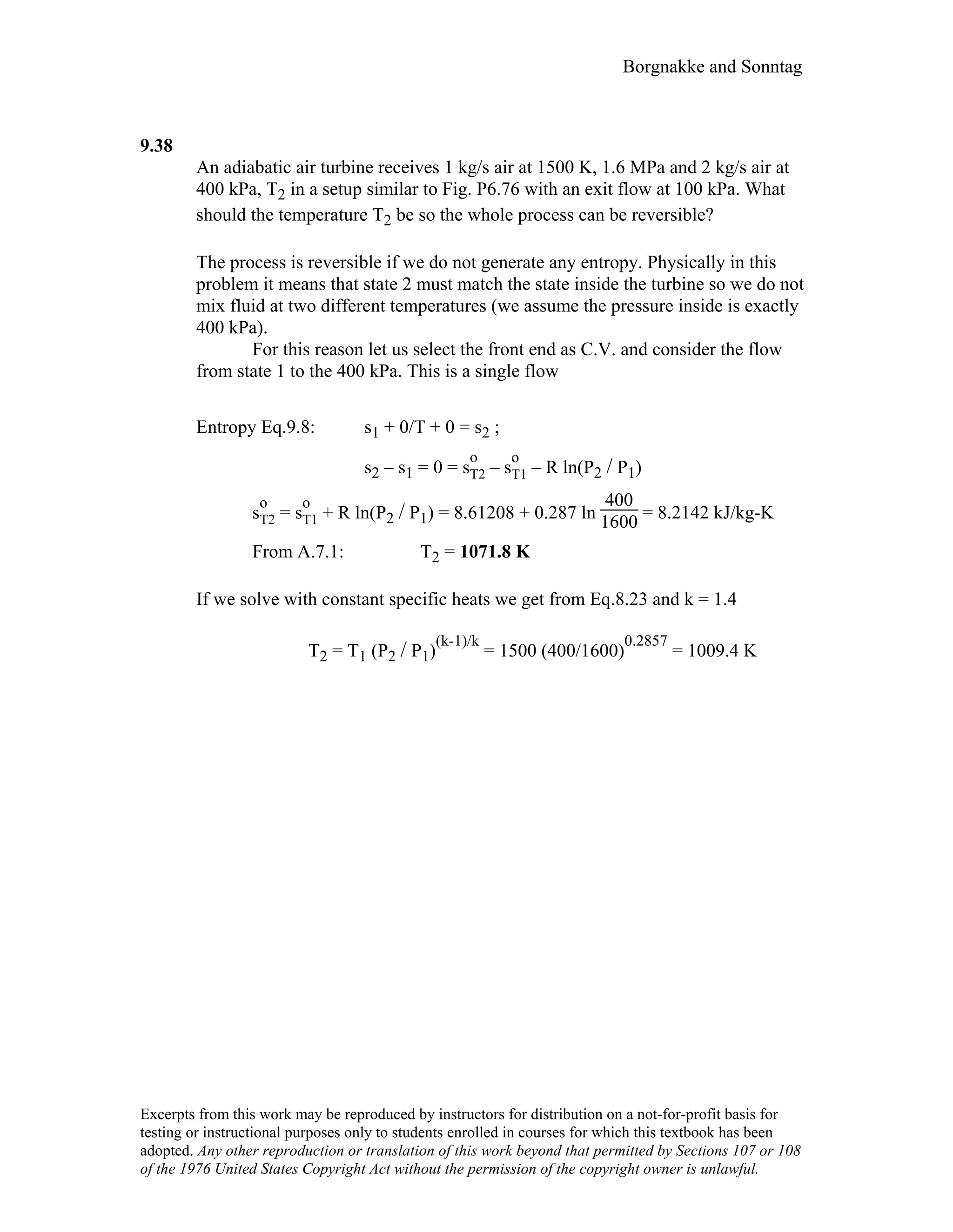 Thermodynamic solutions