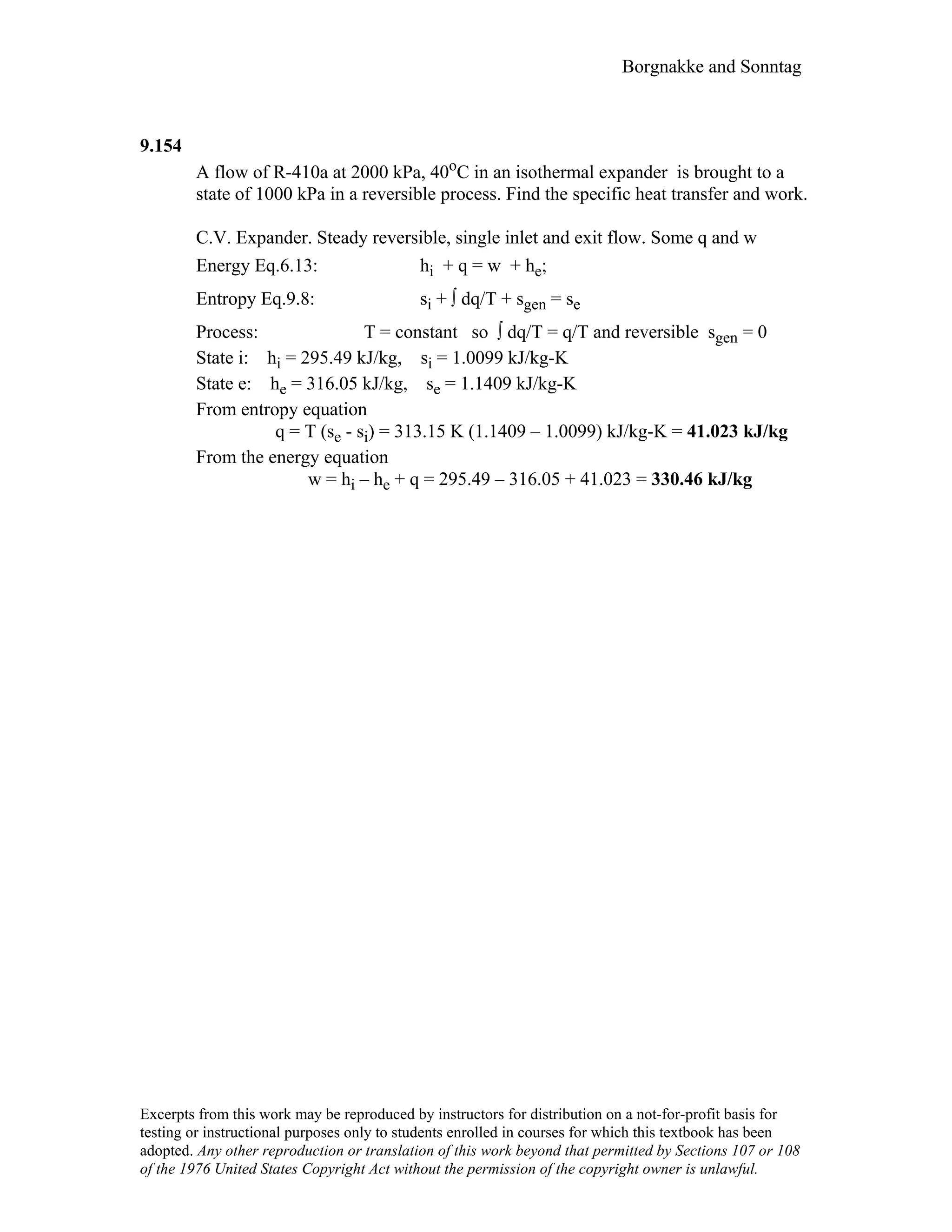 Thermodynamic solutions
