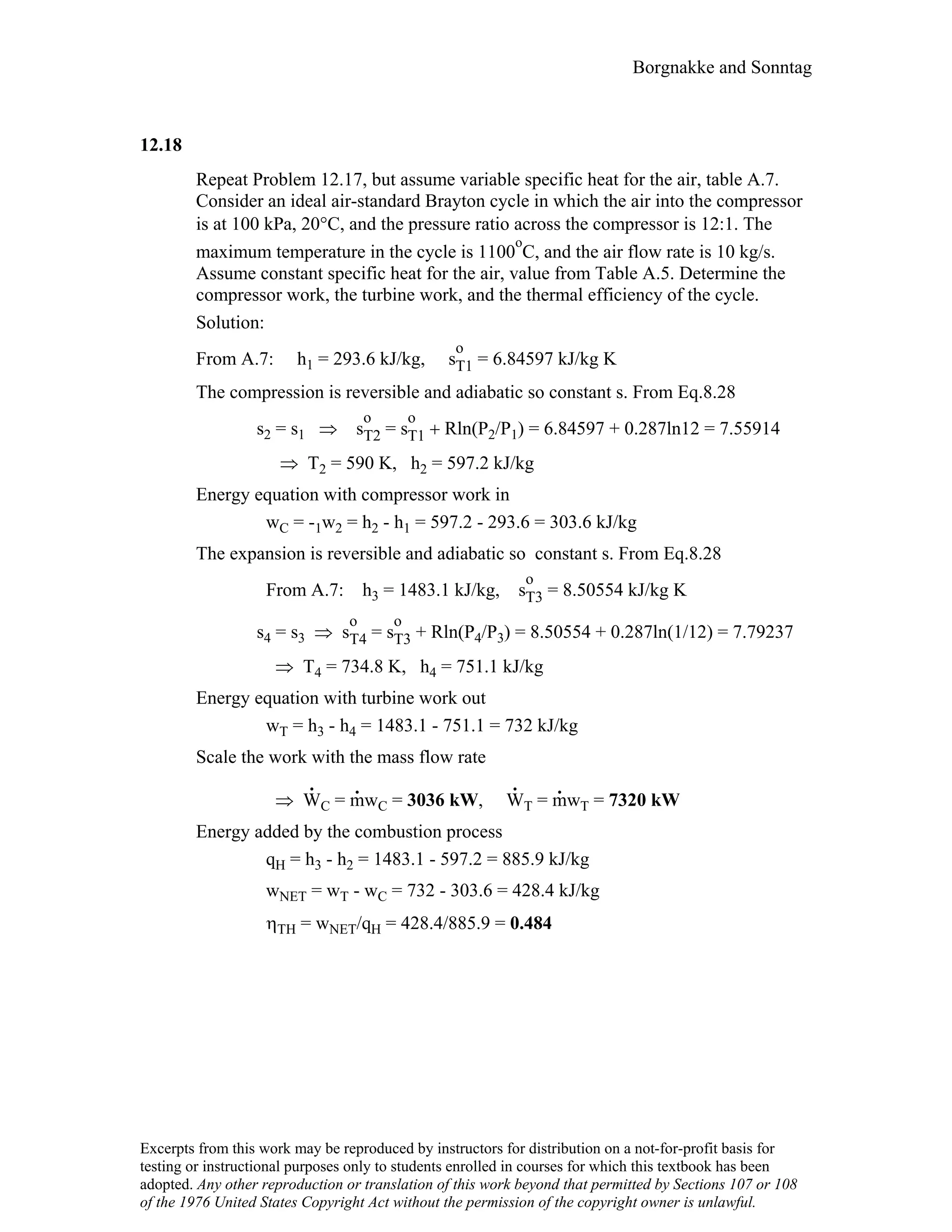 Thermodynamic solutions