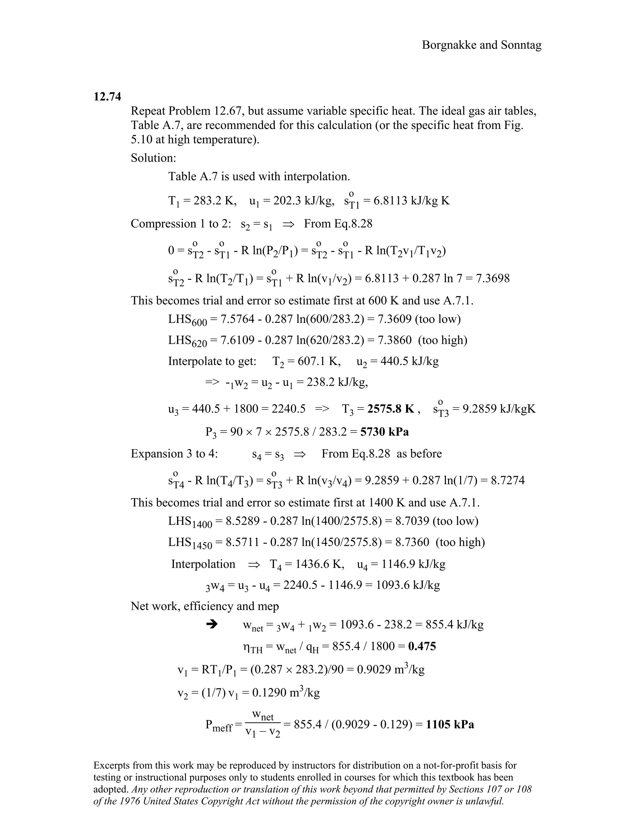 Thermodynamic solutions