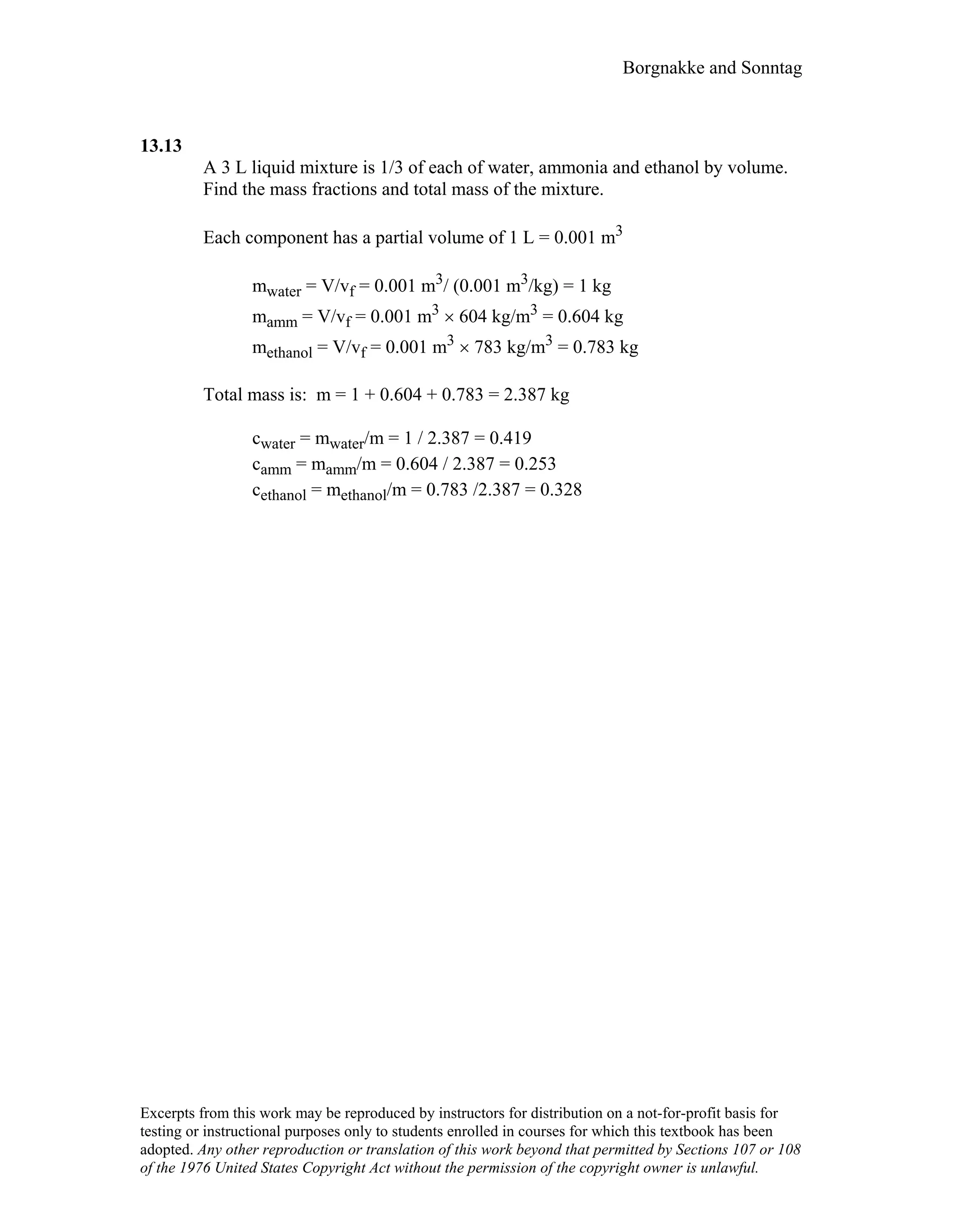 Thermodynamic solutions