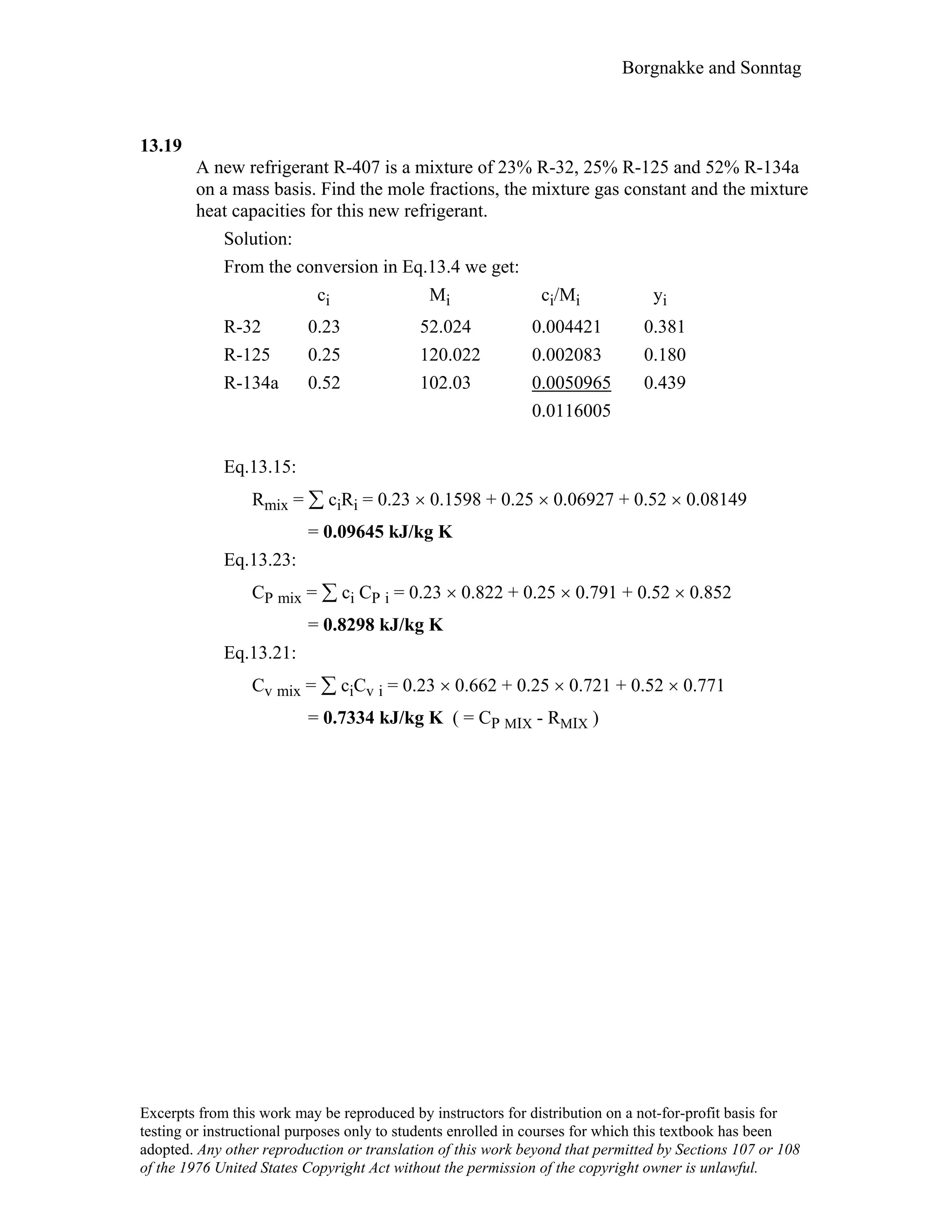 Thermodynamic solutions