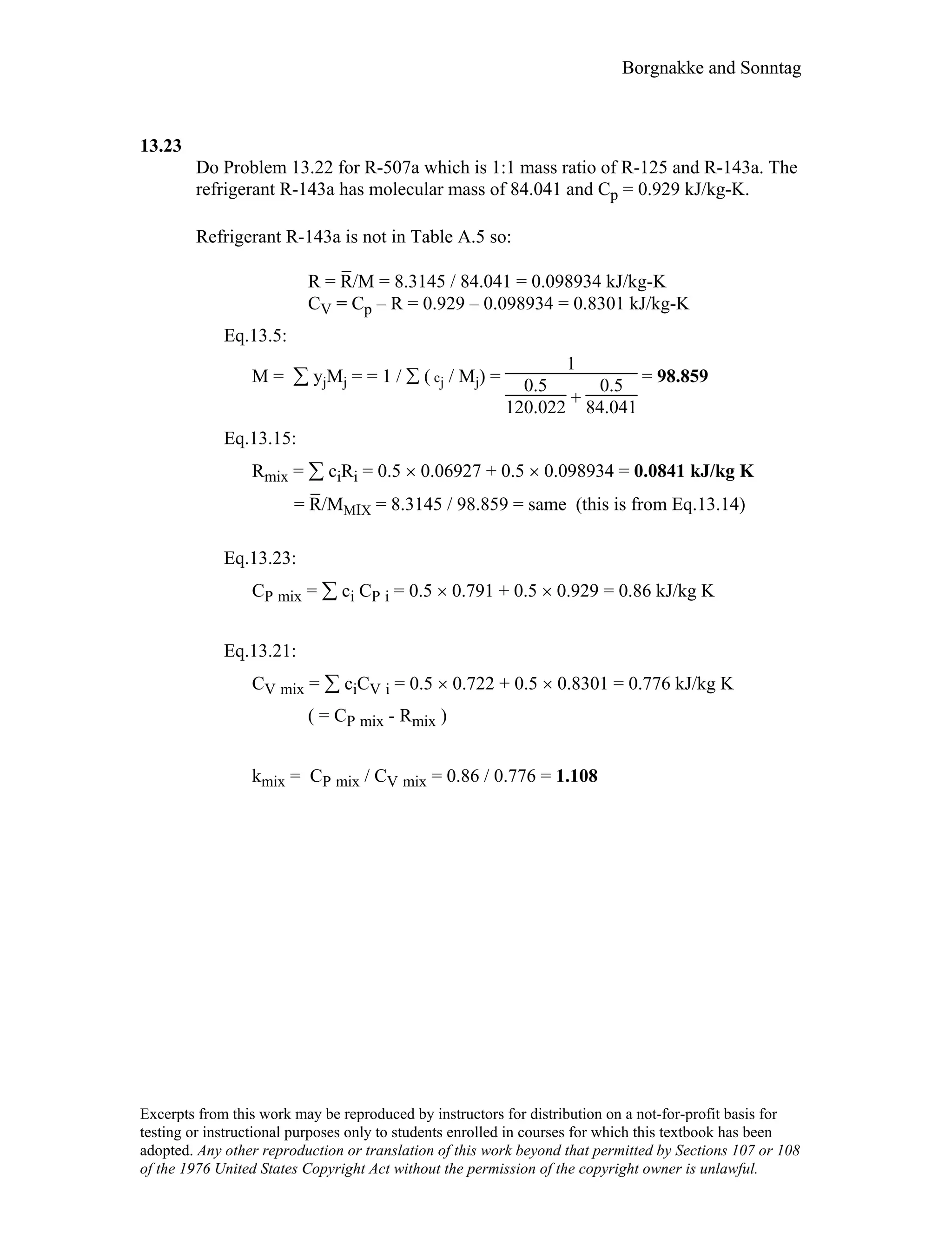 Thermodynamic solutions