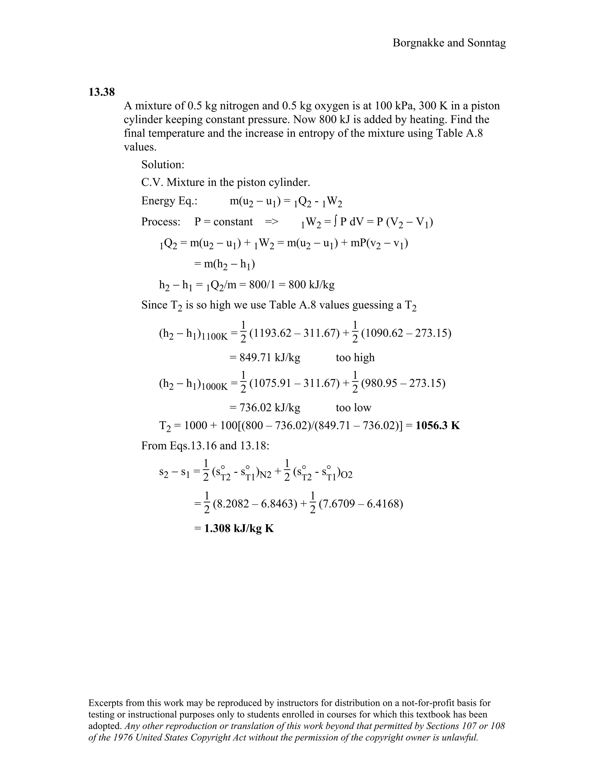 Thermodynamic solutions