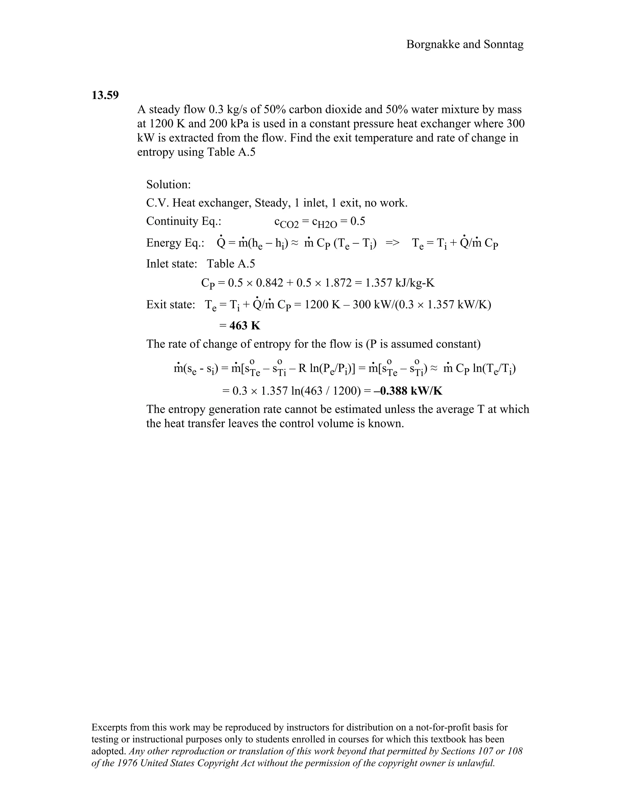 Thermodynamic solutions