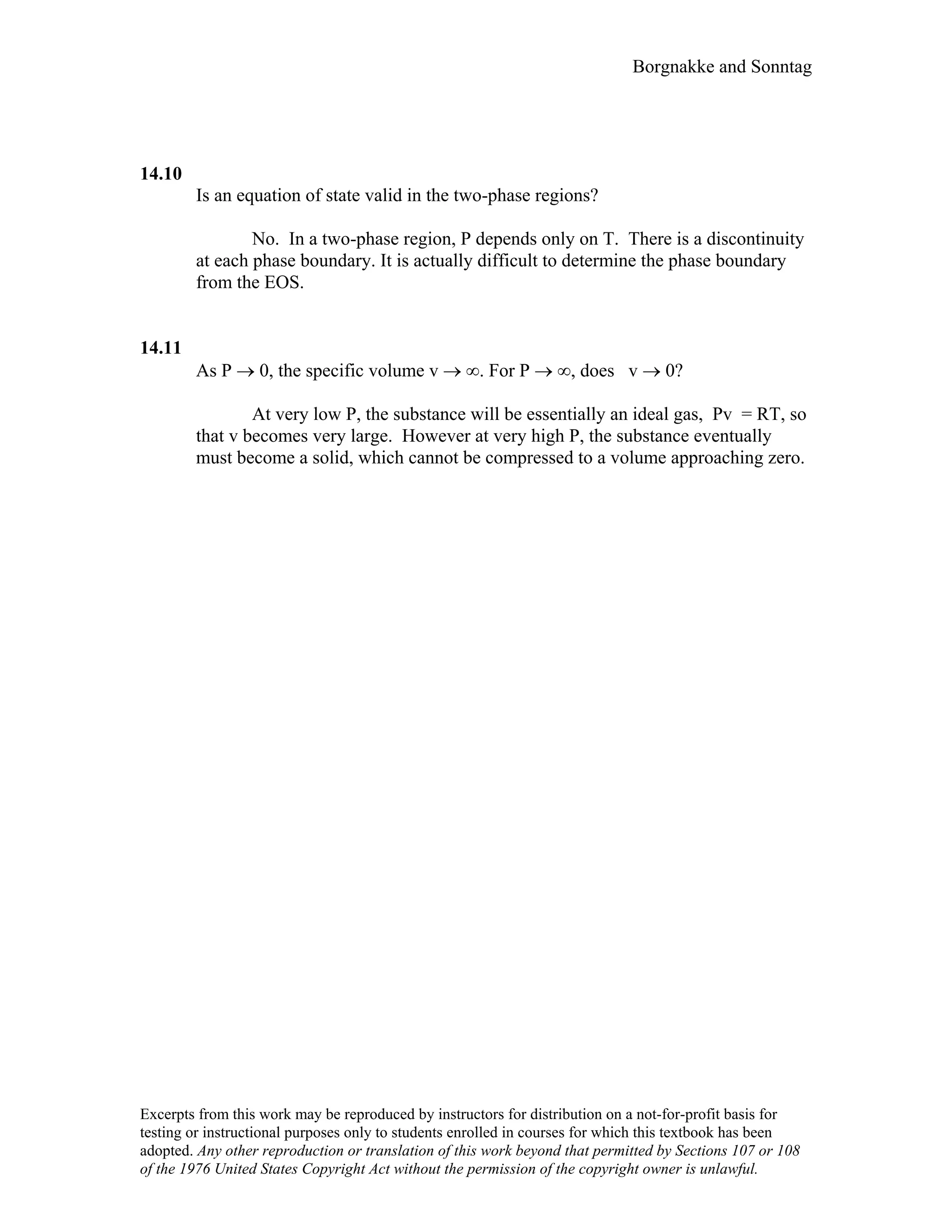 Thermodynamic solutions