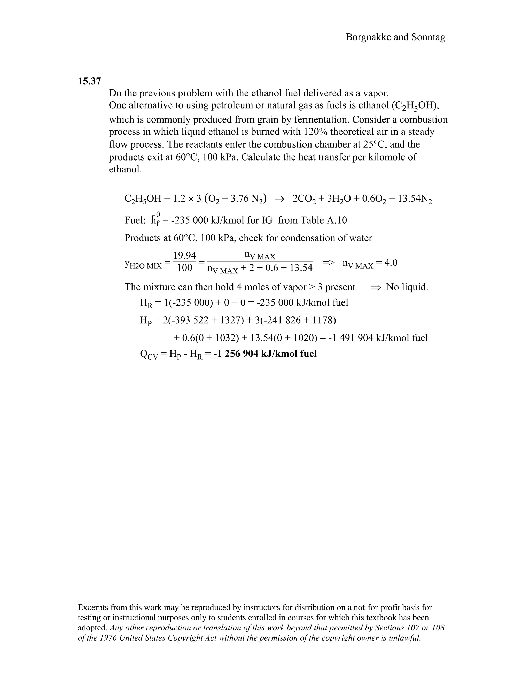 Thermodynamic solutions