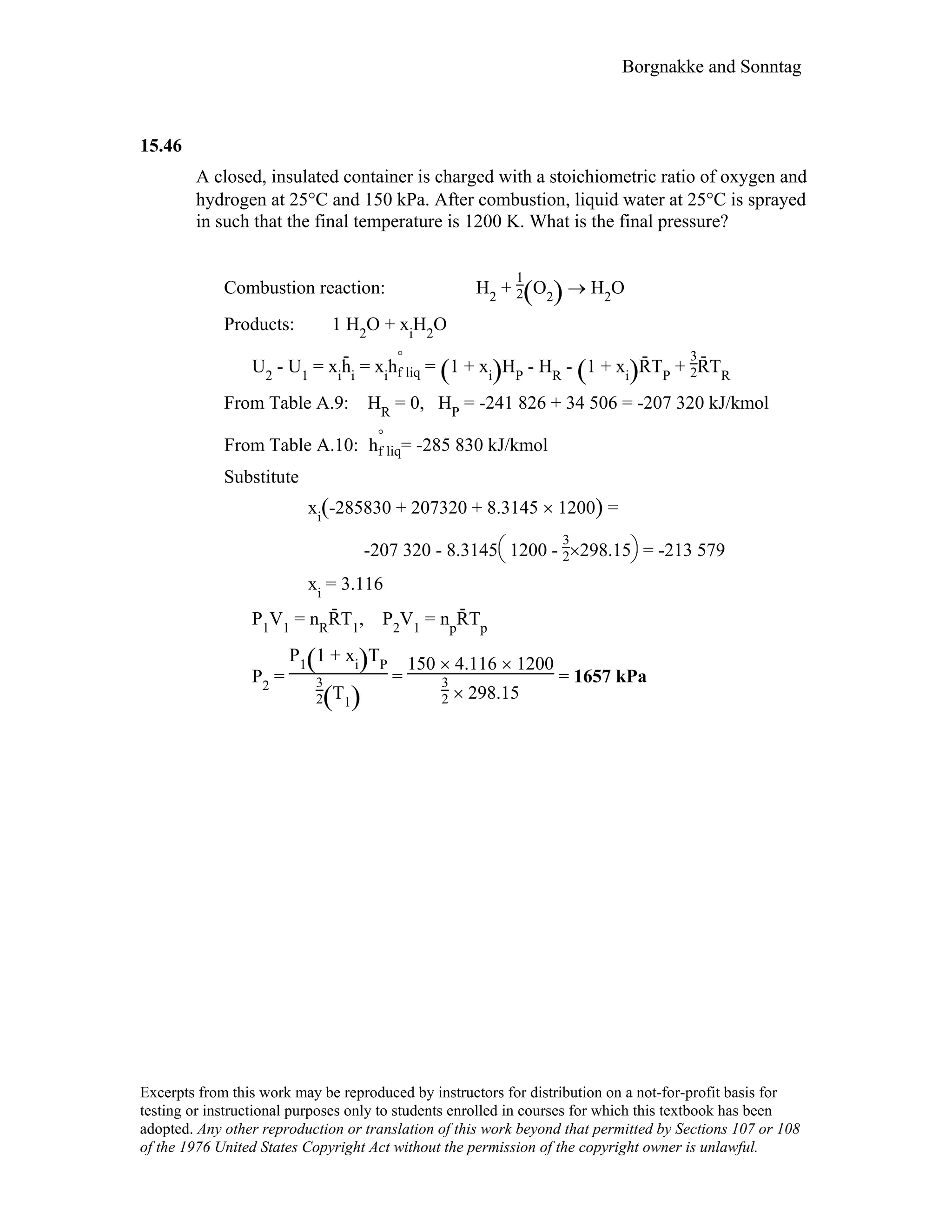 Thermodynamic solutions