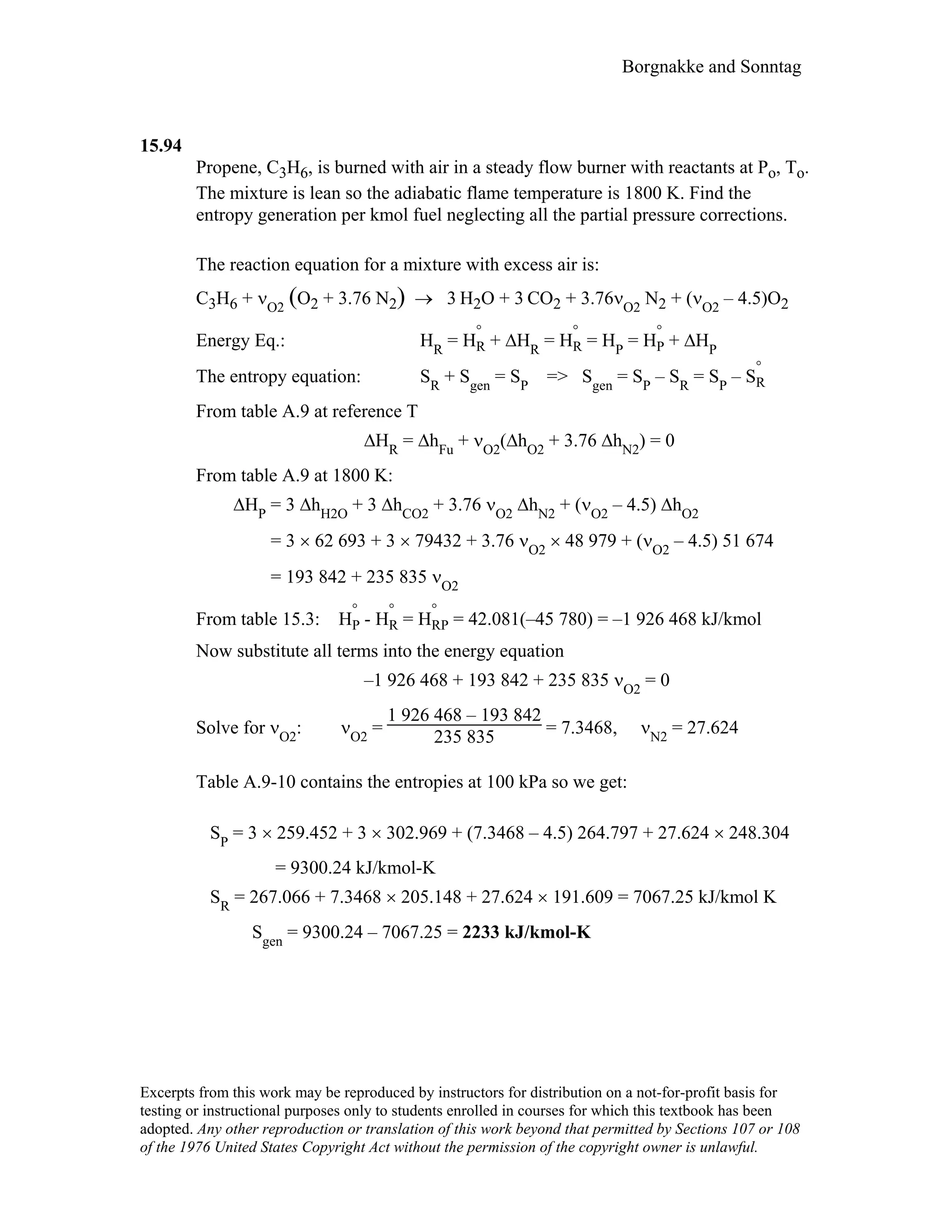 Thermodynamic solutions