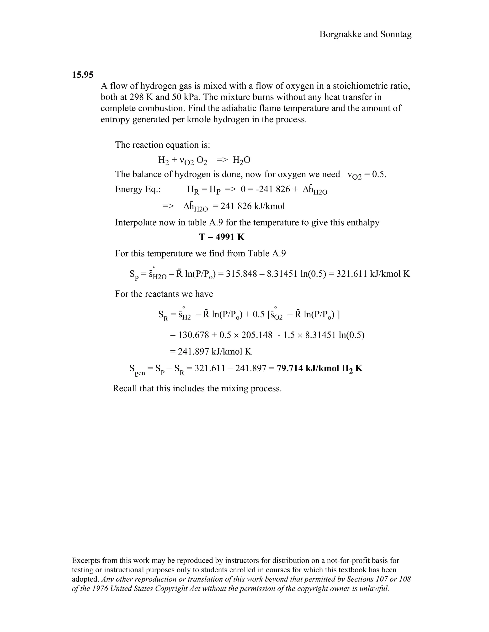 Thermodynamic solutions
