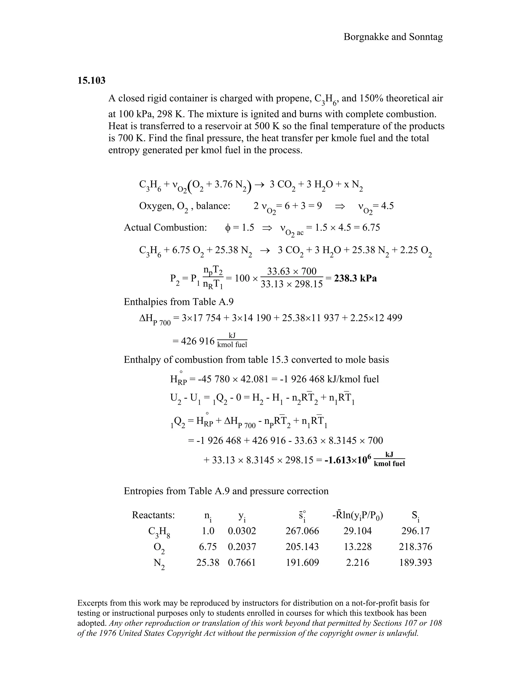 Thermodynamic solutions