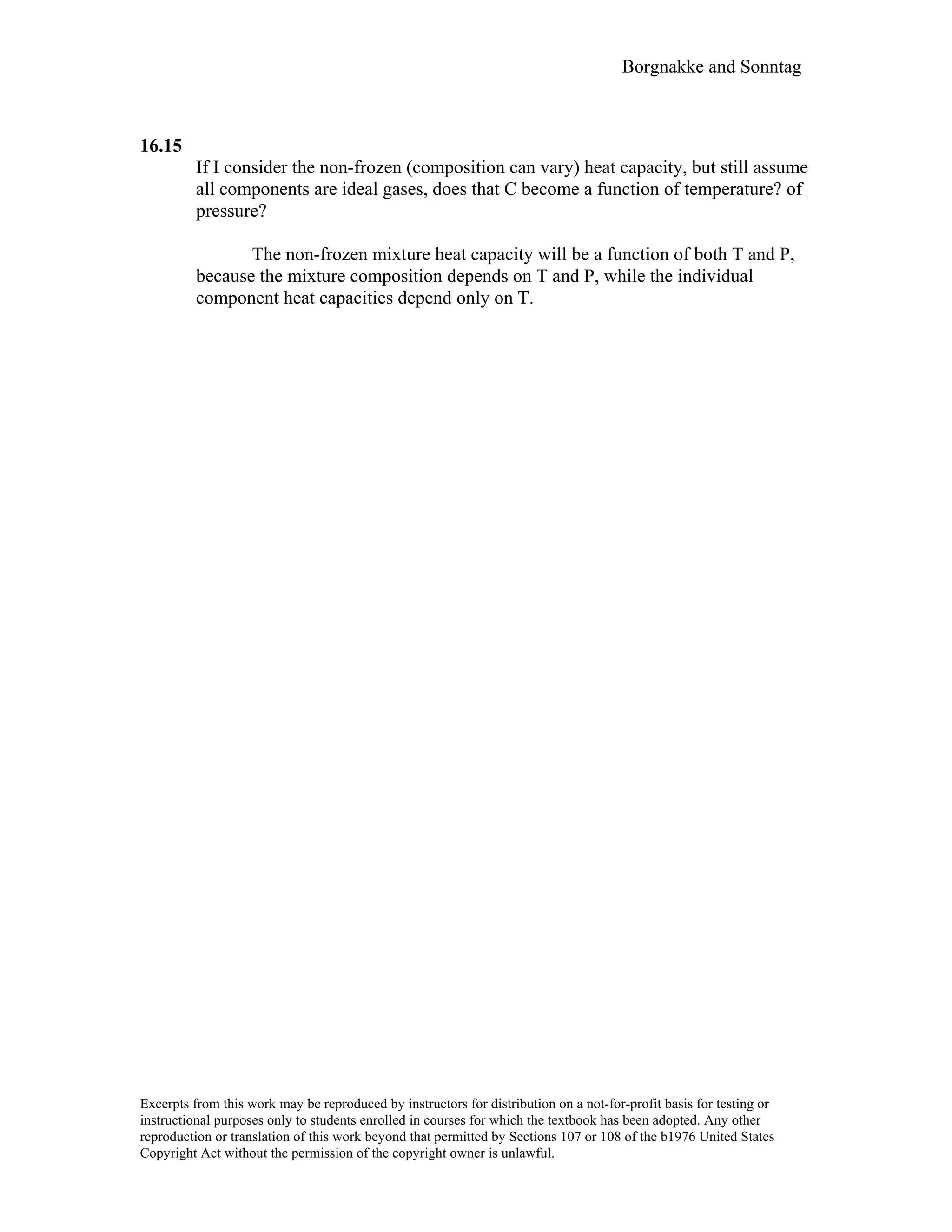 Thermodynamic solutions