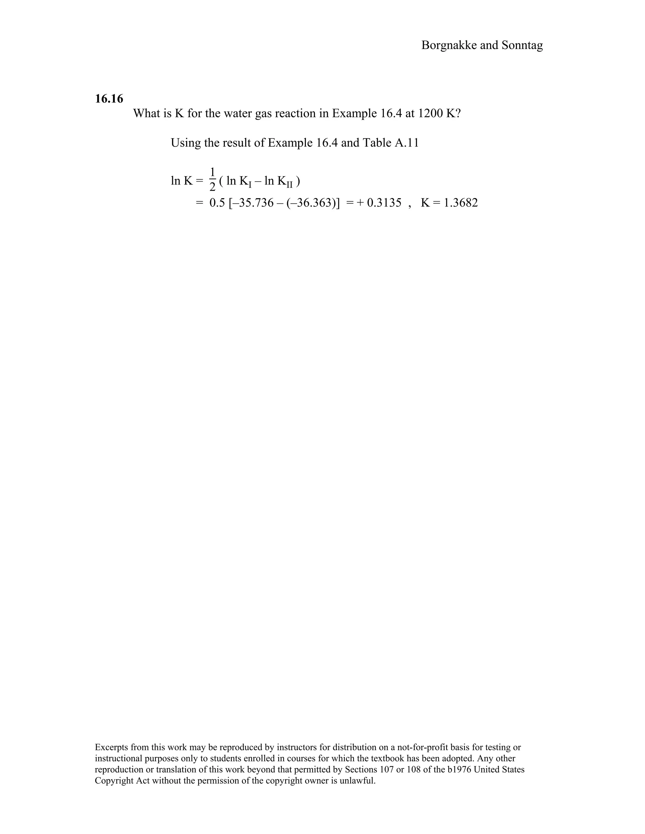 Thermodynamic solutions