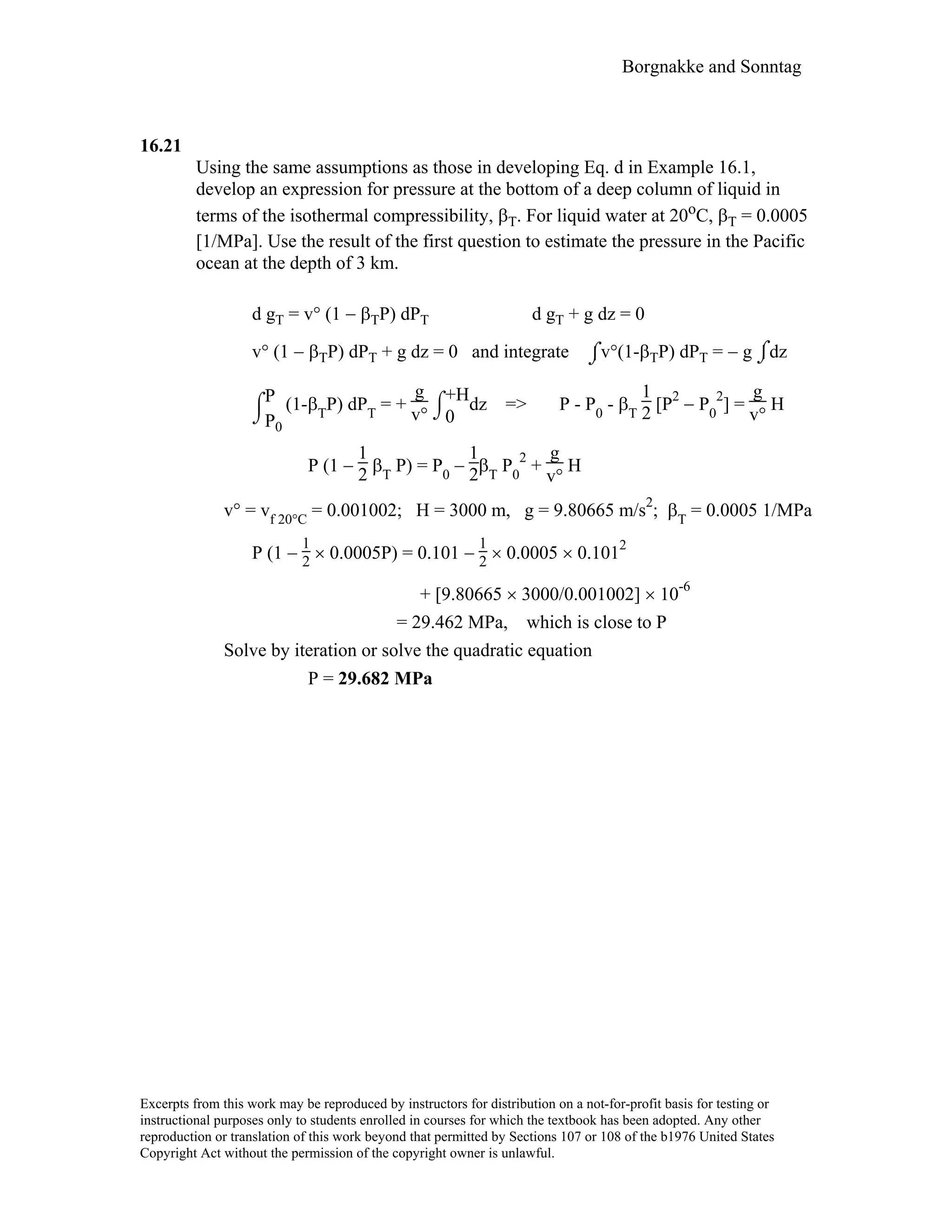 Thermodynamic solutions