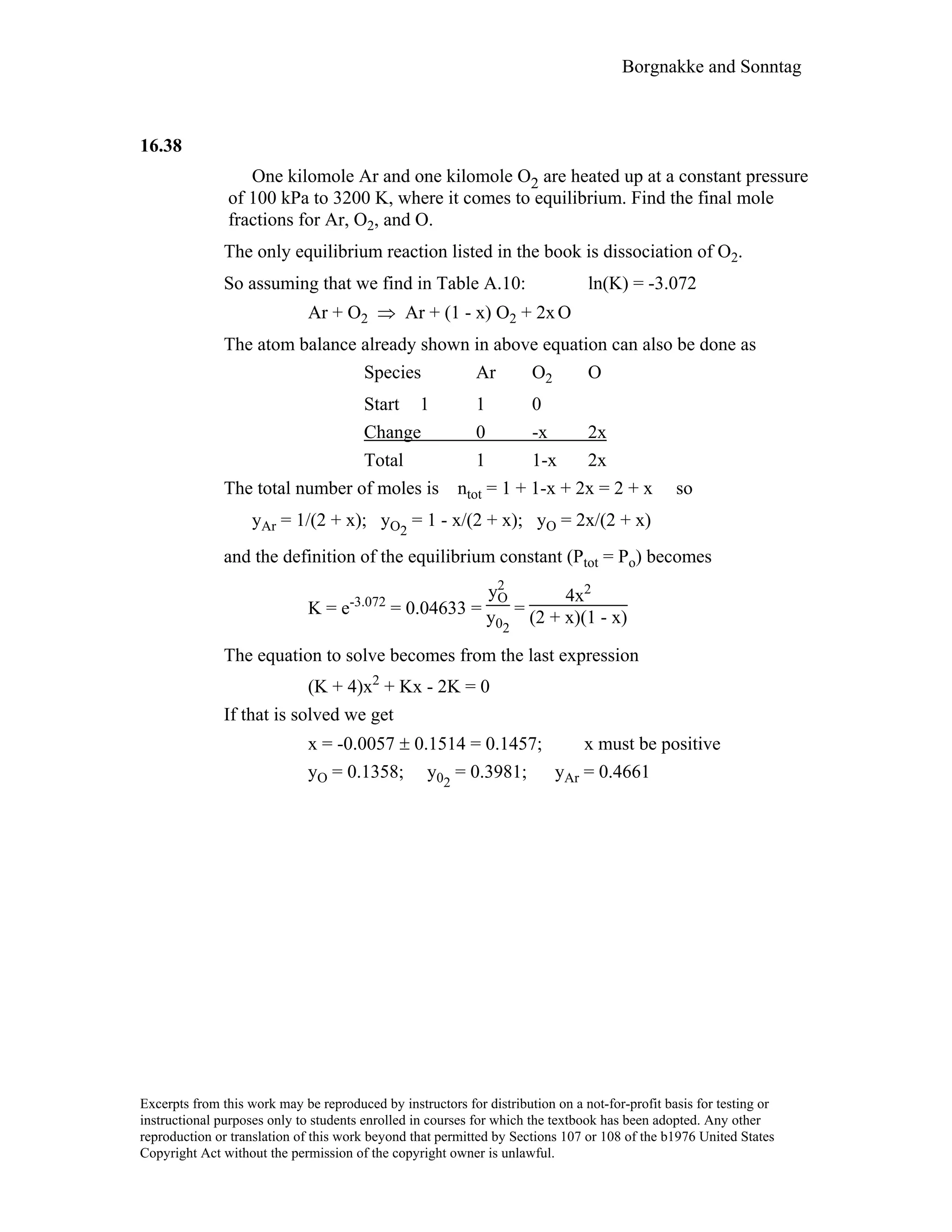 Thermodynamic solutions