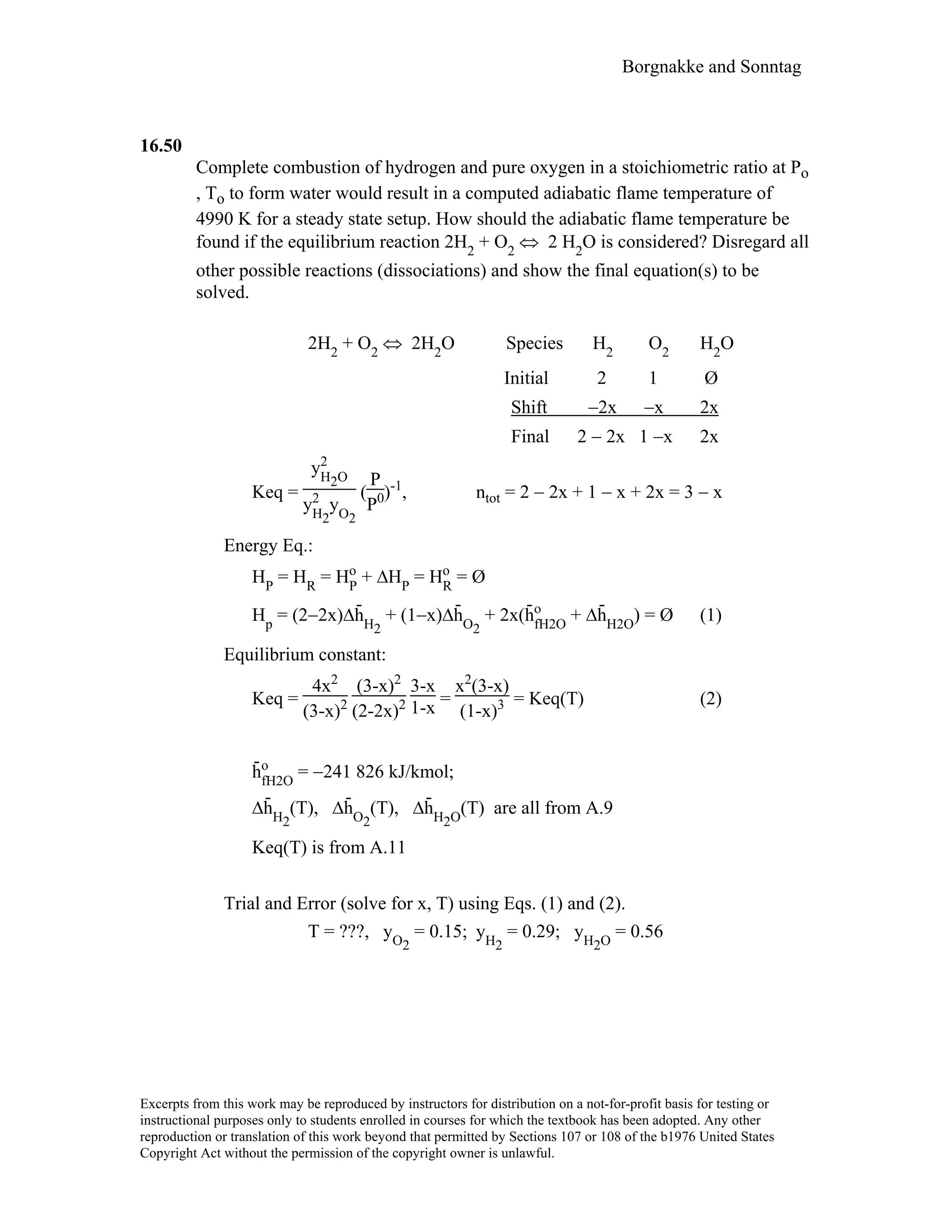 Thermodynamic solutions