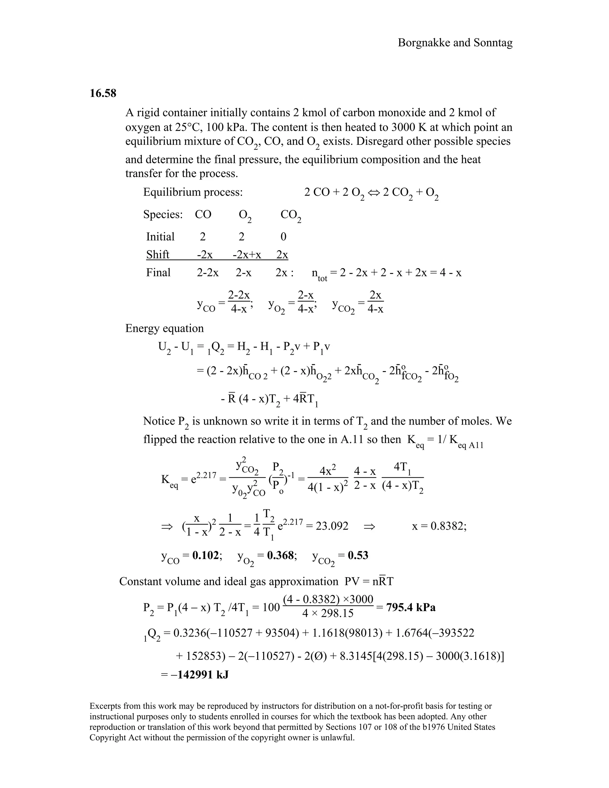Thermodynamic solutions