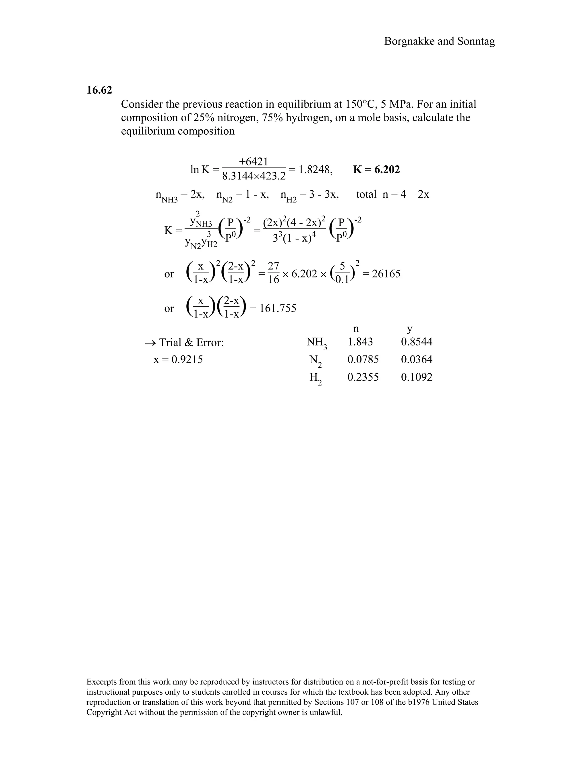 Thermodynamic solutions