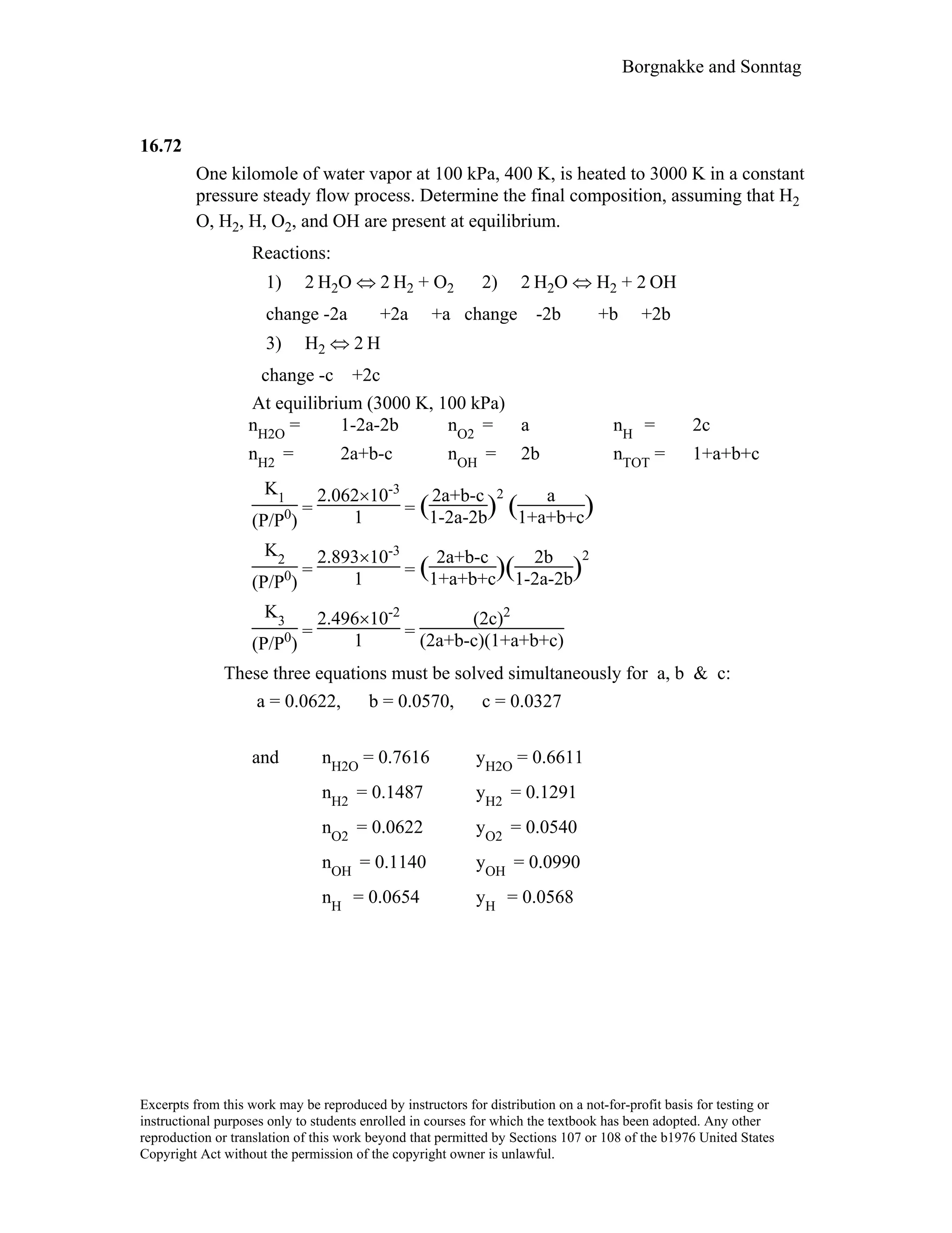 Thermodynamic solutions