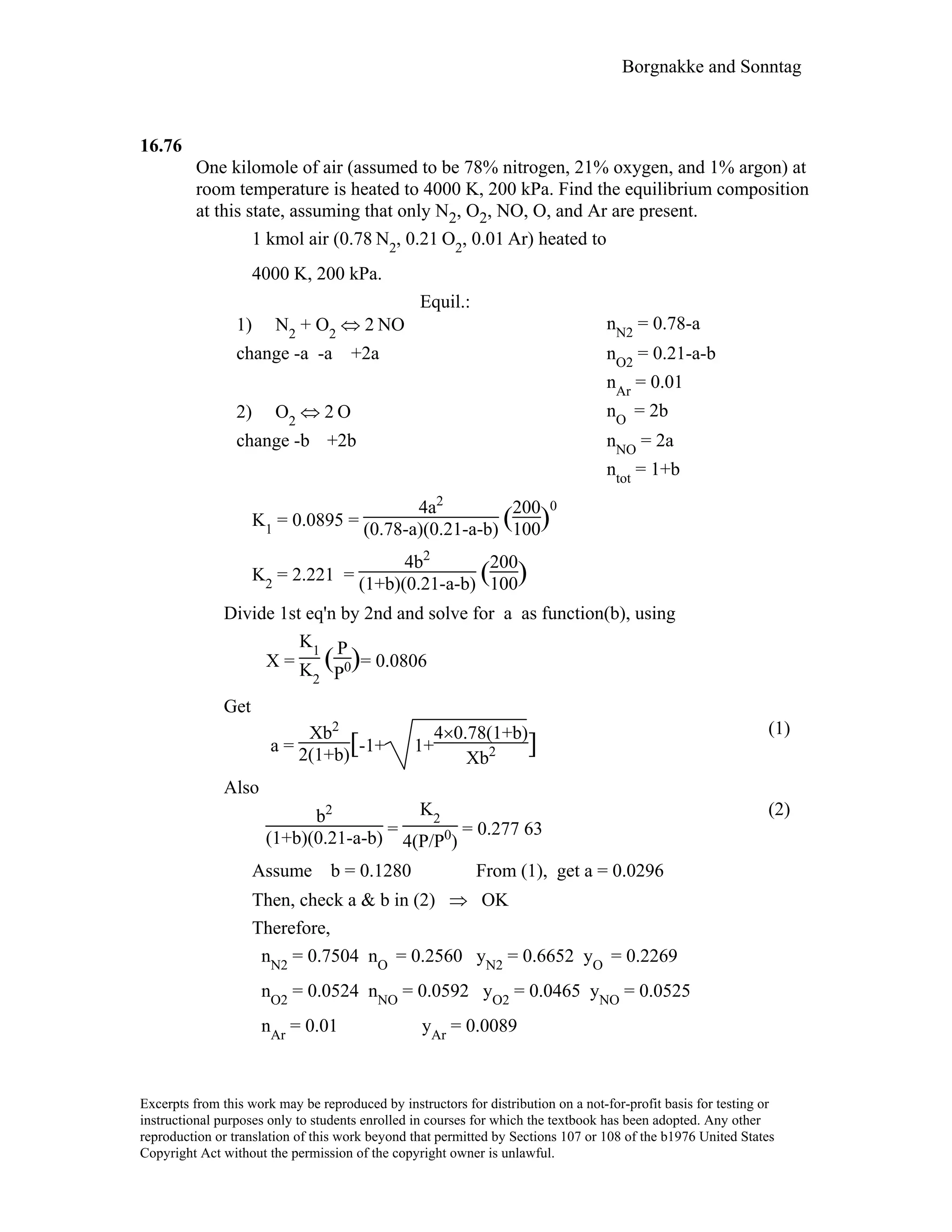 Thermodynamic solutions