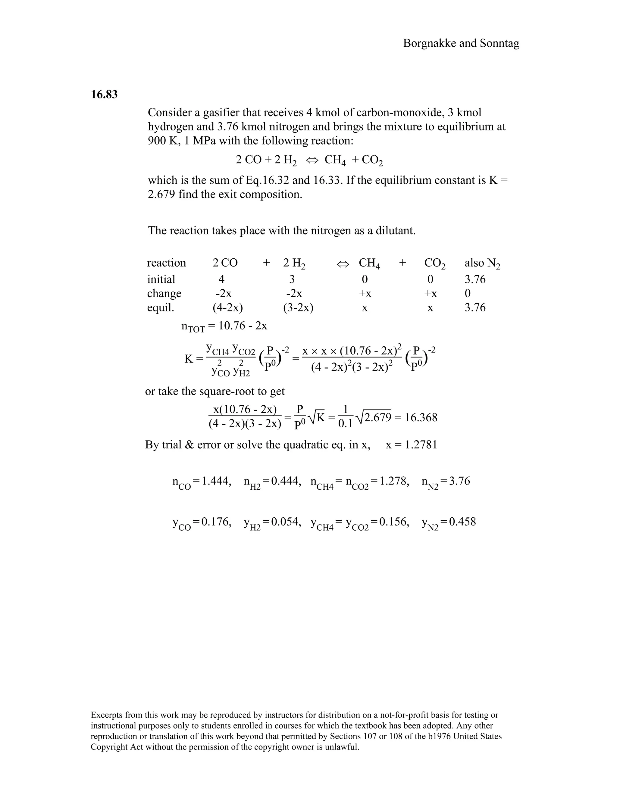 Thermodynamic solutions