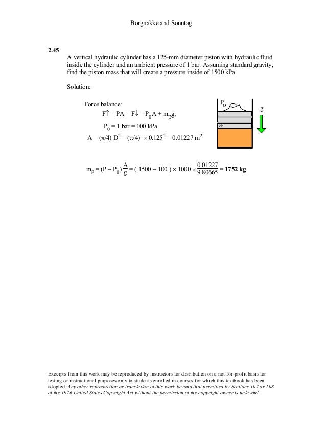Fundamentals Of Thermodynamics Sonntag