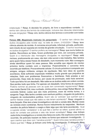 Termo de audiência de Mauro Cid na ìntegra