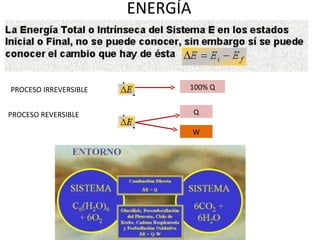 ENERGÍA PROCESO IRREVERSIBLE PROCESO REVERSIBLE 100% Q Q W 