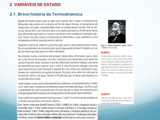 2. VARIÁVEIS DE ESTADO
2.1. Breve história da Termodinâmica
 